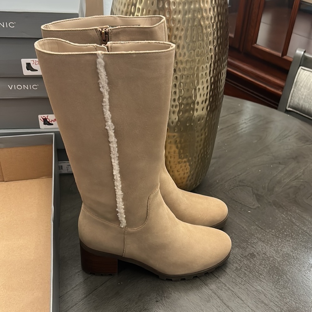 Vionic Brenna Waterproof Knee High Boot in Wheat - Picture 4 of 13